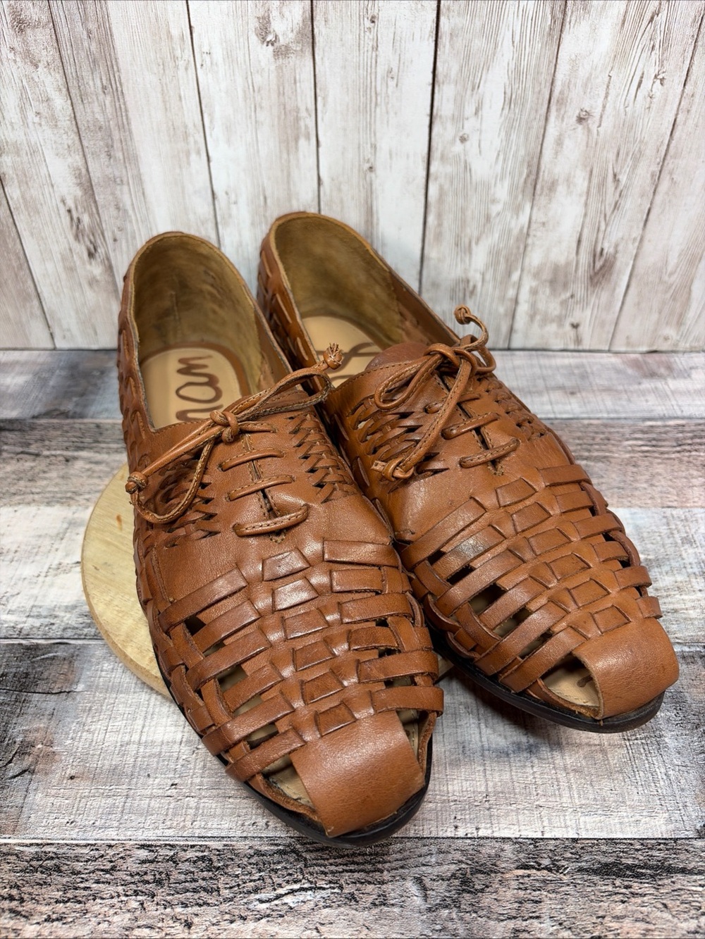 Sam Edelman Rishel Womens Brown Leather Lace Up Huaraches Oxfords 10.5 M